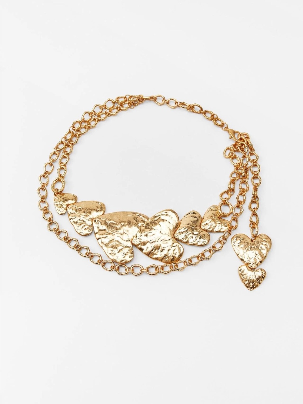Zara Gold Heart-Link Statement Belt Necklace